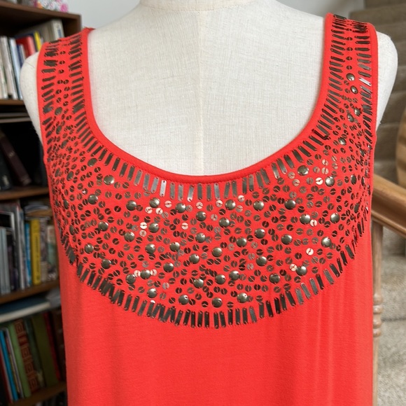 GRACE Dresses Red Spice Antique Brass Palm Beach Maxi Dress Size XL - Picture 2 of 9